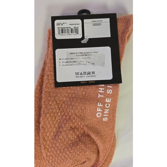 Vans Off The Wall Crew Socks 1 Pair Men 9.5-13 Pink w White Logo Skate - Picture 5 of 5